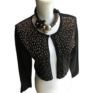 Beaded Cropped Sweater Jacket B10